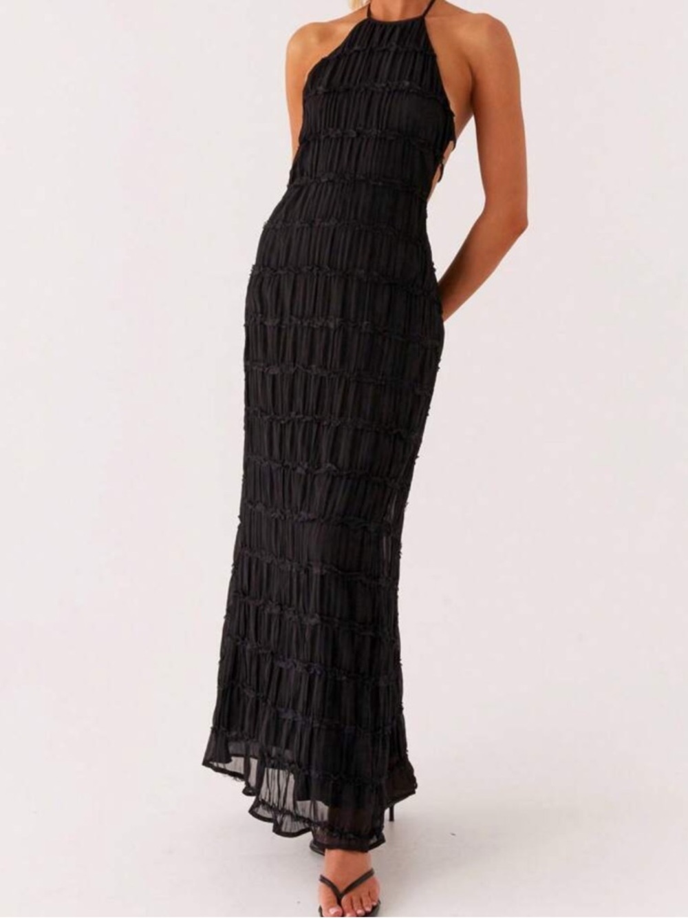 Amazon Black Halter Maxi Dress
